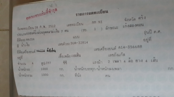 ขายเล่มมาสด้าพร้อมป้ายทะเบียน ขายเล่มมาสด้าพร้อมป้ายทะเบียน