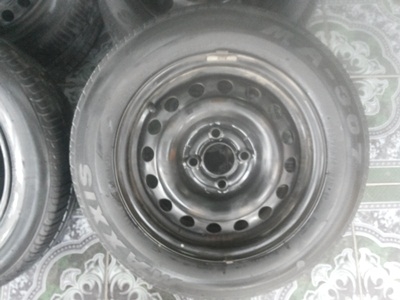 ขายล้อกะทะขอบ14 4/100 พร้อมยาง 175/60/14 ปี 10 1ชุด