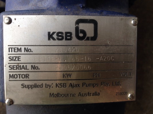 ขายหัวปั้มน้ำหอยโข่ง KSB made in Australia ใบพัดทองเหลือง แกนเพลาสแตนเลส ขนาด เข้า 3 นิ้ว ออก 2.5 นิ้ว ของใหม่ ไม่เคยใช้งาน มีหลายตัวครับ