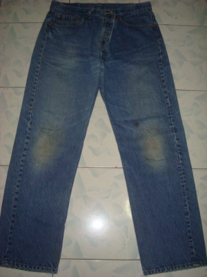 #9919#ยีนส์Levi's 501 ผ้าทราย ของแท้ มือสอง เอว37 ยาว29 แป๊กเงิน usa