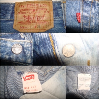 #9919#ยีนส์Levi's 501 ผ้าทราย ของแท้ มือสอง เอว37 ยาว29 แป๊กเงิน usa