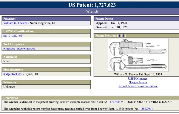 ขายคอม้าโบราณ RIDGID 8" ปี 1929 อายุ 85 ปี