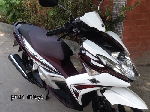ขายรถมอเตอร์ไซค์มือสองyamaha nouvo sx สีขาวม่วงปี2556