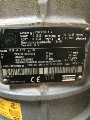 ปั้มลมแบบสกรู Atlas copco 50 แรงม้า made in belgium ปี2010 ปั้มลมแบบสกรู Atlas copco 50 แรงม้า made in belgium ปี2010