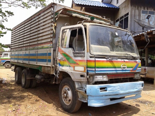 ขายรถบรรทุกสิบล้อดัมพ์ HINO 3H เครื่อง HO7D 195 แรง 1 เพลา กระบะดัมพ์ ทะเบียนพร้อม