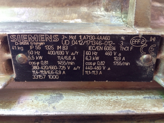 ขายมอเตอร์เกียร์ Siemens หัวเกียร์ Paladrive ขนาด 7.5 HP. 380 V อัตราทด 1:26 สภาพสวยมาก วิ่งนิ่ม พร้อมใช้งาน