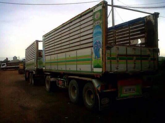 ขายรถพ่วงดัมพ์ Isuzu Deca เครื่อง 320 แรง รถปี 2549 กระบะดัมพ์แม่ลูกสหกิจ ลูก 3 เพลา