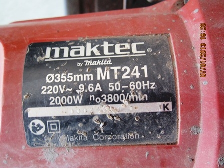 เครื่องตัดไฟเบอร์Maktec MT241 14นิ้ว 2500บาท รวมส่งครับ เครื่องตัดไฟเบอร์Maktec MT241 14นิ้ว 2500บาท รวมส่งครับ