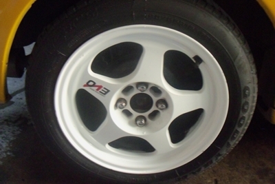 ล้อลาย EVO สีขาว 4รู100ขอบ15X6.5 พร้อมยาง 7,500