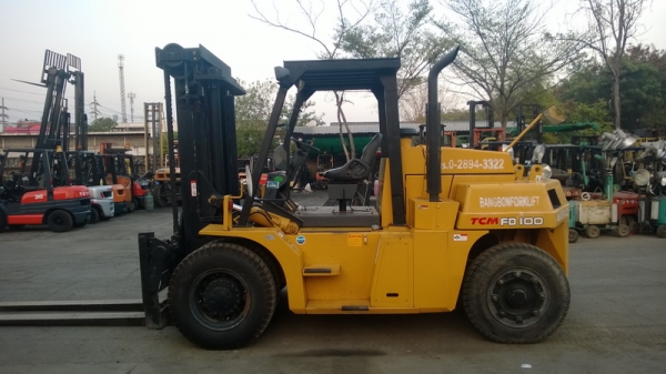 รถยก TCM น้ำหนักยก 10 ตัน รุ่นใหม่ล่าสุด เสาสูง 3 เมตร เครื่องดีเซล แผงงาสไลด์