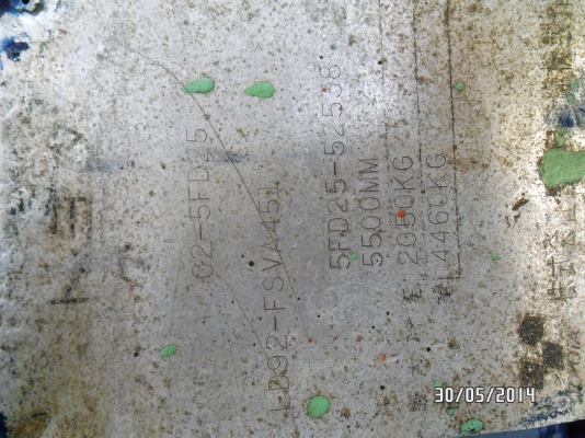 ขายโฟร์คลิฟท์ญี่ปุ่น*TOYOTA*5FD25*เสา5.50เมตรฟลูฟรีงาสไลด์ขายที่โคราช