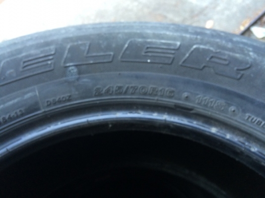 ยาง 245-70-16 บิดสโตนถูกๆปรับราคาคับ2500 ยาง 245-70-16 บิดสโตนถูกๆปรับราคาคับ2500