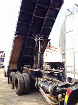 ขายรถพ่วง 22 ล้อ HINO MEGA 320 ยูโร2 แม่ลูกดัมพ์สามมิตร ลูก 3 เพลาแท้ เครื่องเดิม เกียร์เดิม