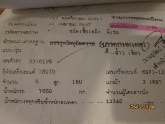 -ISUZU-10ล้อ..เพลาเดียวเครื่อง6BF.รถน้ำสภาพพร้อมใช้..ทะเบียน.ม79.ราคา490.000บ