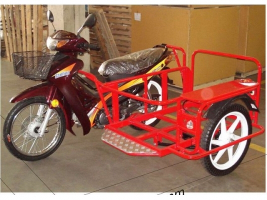 พ่วงข้างมอเตอร์ไซค์สำเร็จรูปใหม่ ผลิตจากโรงงานที่ได้มาตรฐาน ISO ผลิตจากเหล็กคุณภาพดี พ่นสีอย่างดี