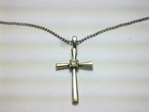 ไม้กางเขนเงิน+สร้อยเงิน