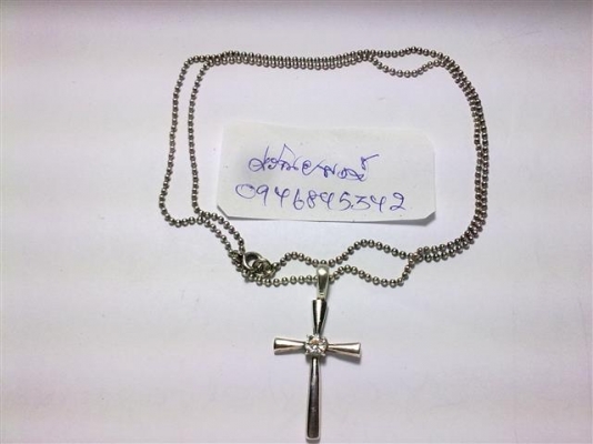 ไม้กางเขนเงิน+สร้อยเงิน