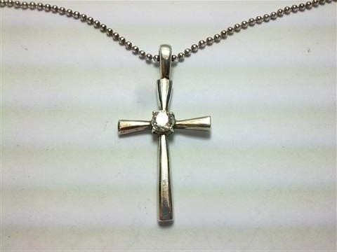 ไม้กางเขนเงิน+สร้อยเงิน