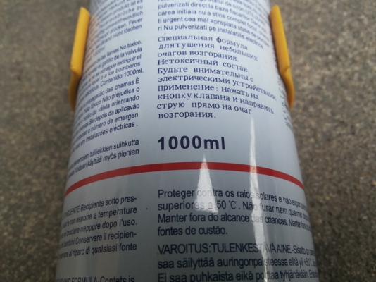 ถังดับเพลิงขนาดพกพา ขนาด 1000 ml. พร้อมขาแขวน