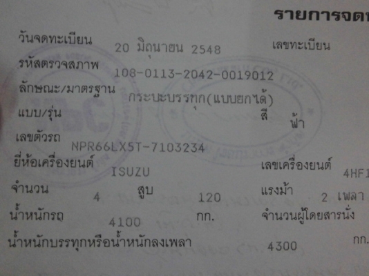 ขายหกล้อดั้ม NPR 120 รถห้างไทยเอกสานพร้อมโอน ยางใหม่ 6 เส้น ประกันวิริยะ เพิ่งทำครับ
