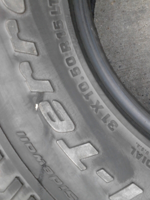 31X10.50R15 BF Goodrich AlLL Terrain T/A  MADE IN USA. มี 2เส้น ติดต่อ .TEL.081-427-3941