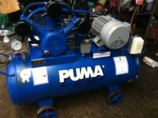 ขายปั๊มลม PUMA มือสองสภาพใหม่มากๆ สีเดิมๆ 5 HP 260 ลิตร พร้อมมอเตอร์มิตรซู 2 สาย 5HP จัดส่งได้ครับ