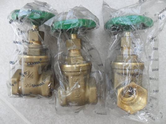 ขายประตูน้ำ SANWA 3/4&quot;  เป็นของใหม่ มี 6ตัว เป็นทองเหลืองแท้