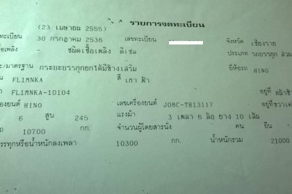 ขาย Hino 1M วางเครื่อง JO8C-TB 245 แรง ดั้มพ์สวยพร้อมใช้