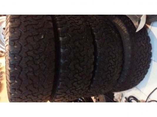 ยาง BF All 265 70 16 พร้อมล้อกระทะเหล็กสีดำ 6รู