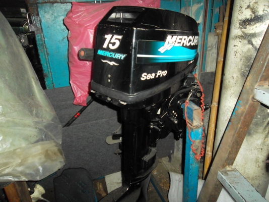 เครื่องเรือ mercury seapro 15 hp หางสั้นสวยๆ