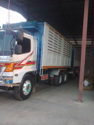 ขายรถสิบล้อ HIno MEGA FM 260 แรงพ่วงแม่ลูก 2คาน ดั้มเกษตร  เอกสารพร้อมโอน