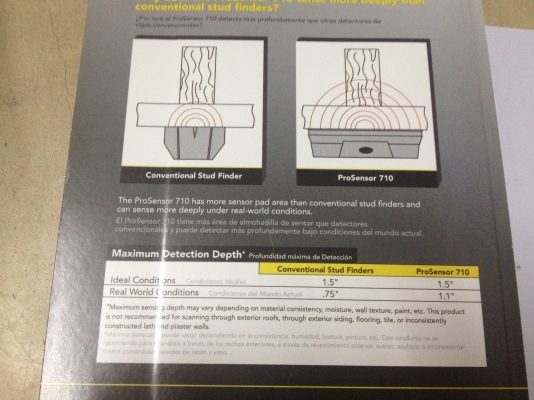 เครื่องหาแนวไม้หรือโลหะในฝ้าฉาบเรียบ  Franklin ProSensor 710  Made in USA