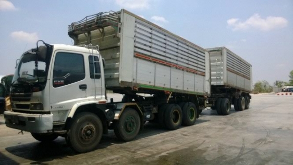 ขายรถบรรทุก 24 ล้อพ่วงแม่-ลูกดัมพ์ ISUZU DECA 320 แรงม้าปี 2548 หางพ่วงดัมพ์ 3 เพลาแท้ กระบะอะลูมิเนียมคอกเกษตรสูง 2.20 เมตร ราคา 2480000