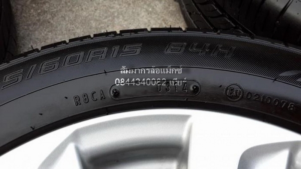 ล้อ15"NewVios 4รู100 + ยาง Bridgestone Ecopia 185/60/15 ปี14 ถอดป้ายแดงตุ่มหน้ายางลางๆ