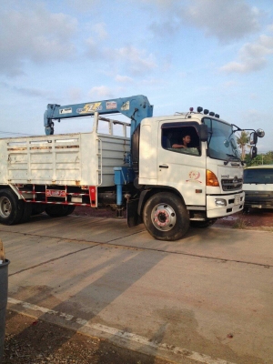 <<1,950,000>>HINO FL8J ปี 51 ยาว 7.50 m ติดเครน 5 ตัน พร้อมใช้งาน