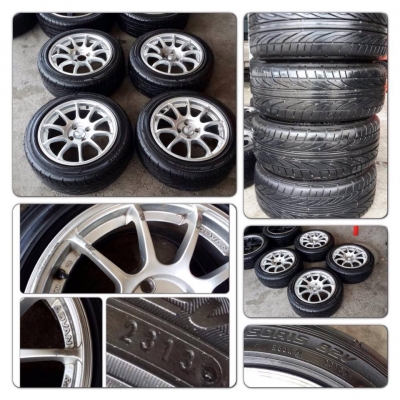 ขายล้อแม็กมือ2 Advan RS ขอบ 15 กว้าง 7 4 รู100+ ยางปี13 ราคา 12,500 บาทถูก