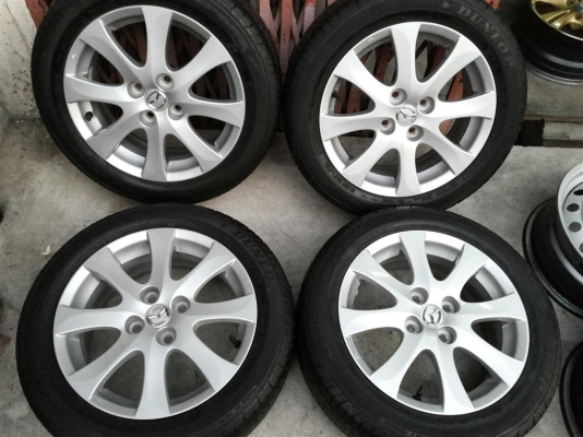 ล้อแม็กซ์มาสด้า2 ปี2013  ยาง 185 55 15 สภาพป้ายแดง