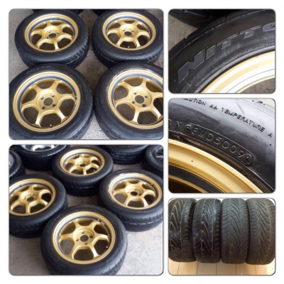 ขายล้อแม็กซ์มือ2 Advan RG1 ขอบ15 4รู100 + ยาง ราคา 9,500 บาทถูก