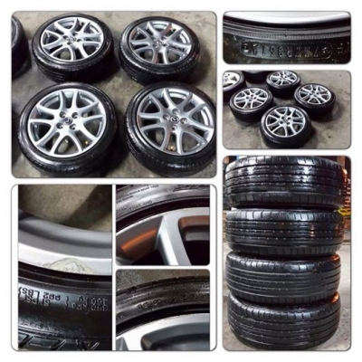 ขายล้อแม็กซ์ Top Mazda 2 4รู100 ขอบ 16 + ยางปี12 ราคา 8,900 บ.ถูก
