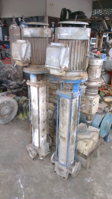 Sell> ขายปั้มส่งน้ำเข้าแทงค์ มอเตอร์ 5 แรง 3 เฟส 380V. ตัวนี้เป็นปั้มแนวตั้ง ญี่ปุ่นแท้ๆครับ กำแพงแสน นครปฐมครับ