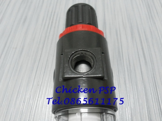 ตัวดักน้ำ+ปรับลม สำหรับปั๊มลม  ช่วยดักน้ำที่เกิดจากปั๊มลมไม่ให้ผ่านไปสร้างความเสียหายให้กับอุปกรณ์