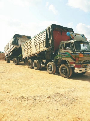 ขายรถ 20 ล้อพ่วงแม่-ลูกดัมพ์ HINO FM 227 220 แรงม้า หางพ่วง 2 คานดัมพ์ ราคา 1100000