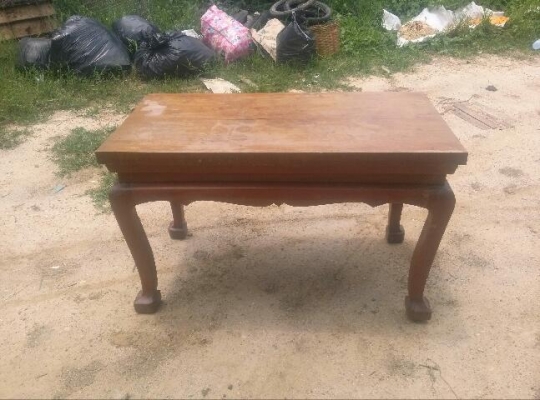 โต๊ะไม้สัก  กลม + โต๊ะ ไม้สัก ขาสิงห์