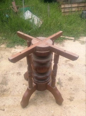 โต๊ะไม้สัก  กลม + โต๊ะ ไม้สัก ขาสิงห์