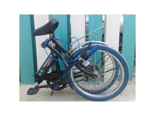 จักรยานพับ 3 ท่อน ล้อ 20 นิ้วยางสีฟ้า by one piece สวย