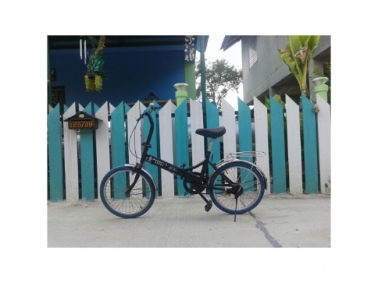 จักรยานพับ 3 ท่อน ล้อ 20 นิ้วยางสีฟ้า by one piece สวย