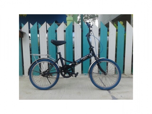 จักรยานพับ 3 ท่อน ล้อ 20 นิ้วยางสีฟ้า by one piece สวย