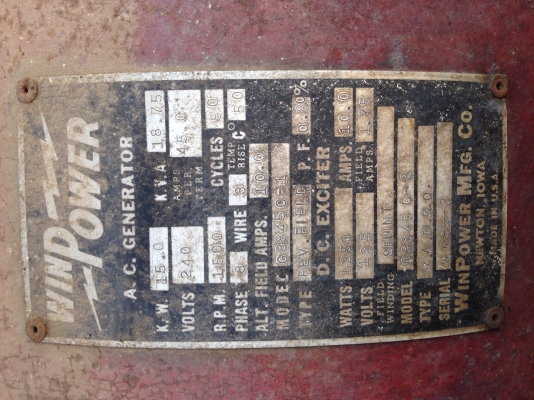 ขายเครื่องปั่นไฟ ยี่ห้อ win power ตามสภาพ 50000