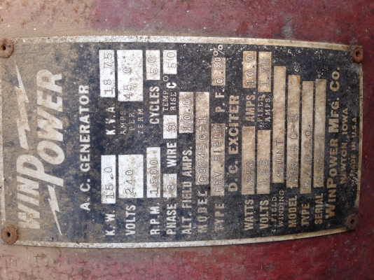 ขายเครื่องปั่นไฟ ยี่ห้อ win power ตามสภาพ 50000