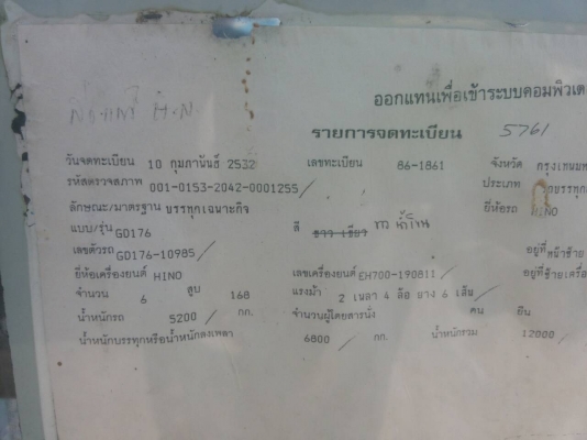 ขายรถ6ล้อรถประมูลขายตามสภาพ